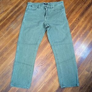 RVCA Green Denim Jeans Button Up Fly Women's Size 32
